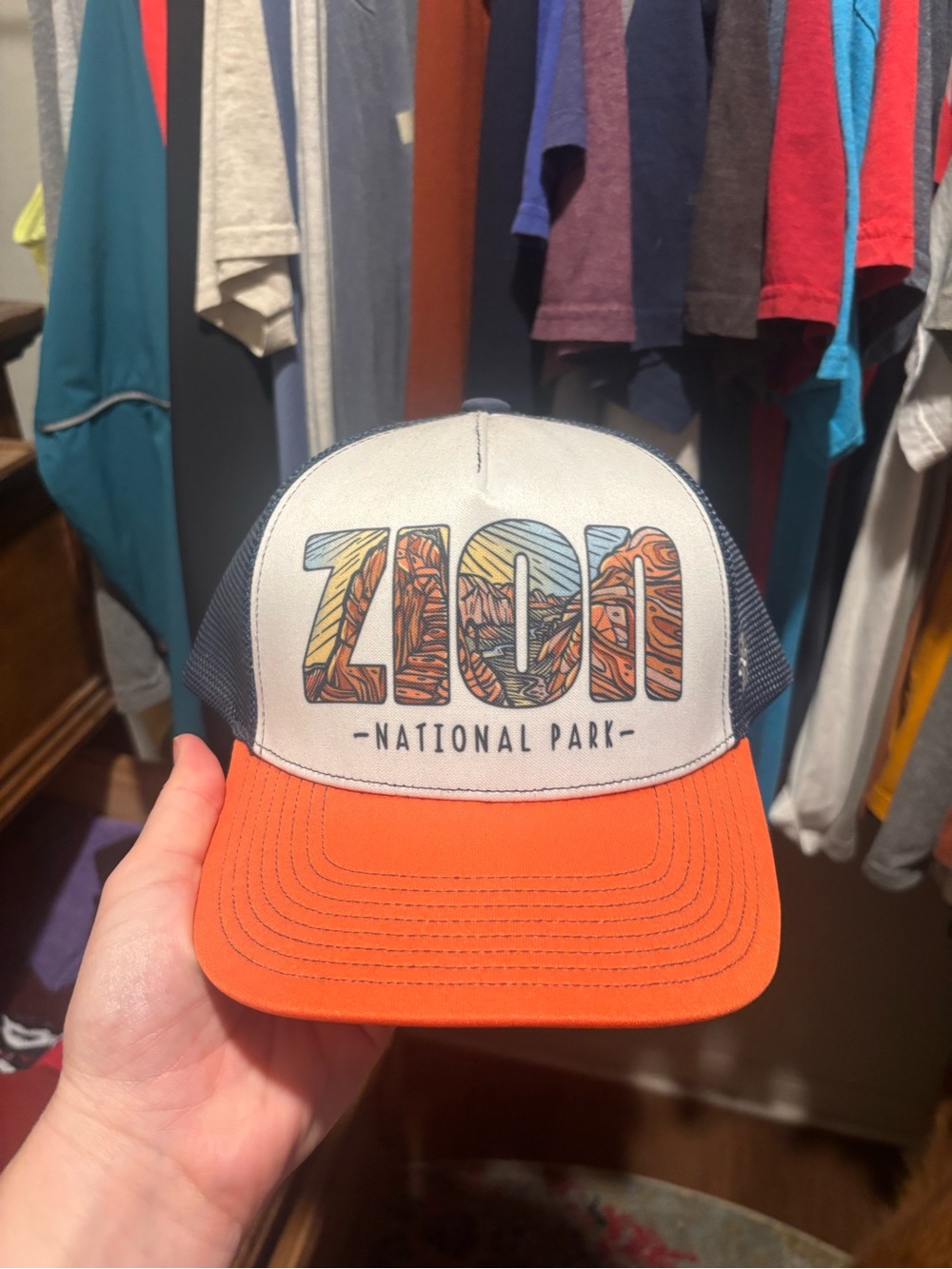 Zion National Park Orange & White Trucker Hat